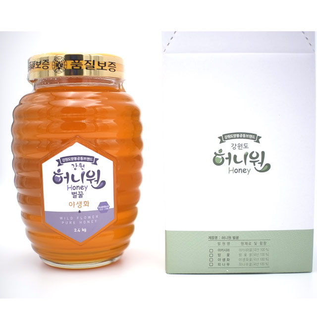 영월몰,강원도브랜드 허니원 벌꿀 2.4kg (유리병)